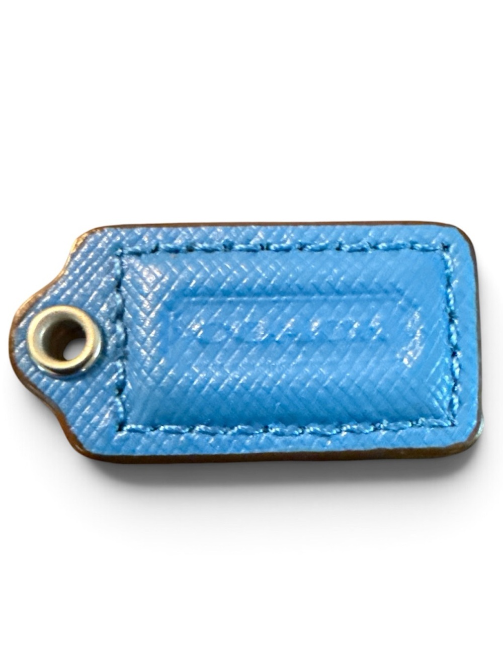 Coach Blue Grosgrain Leather Hangtag